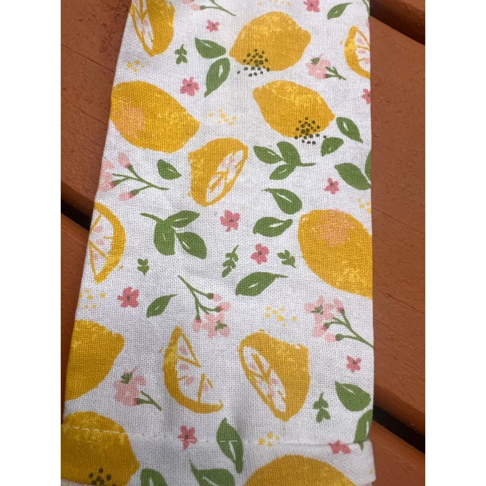 DEMDACO Squeeze The Day Lemon Kitchen Boa Cotton Waffle Knit Tea Towel 104180797